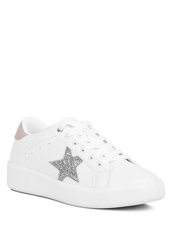 Starry Glitter Star Detail Sneakers - Tigbuls Variety Fashion