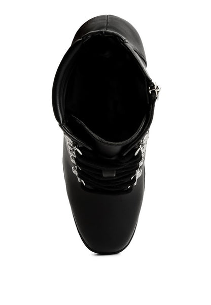 Hamiltons Lace Up Block Heel Boots - Tigbuls Variety Fashion