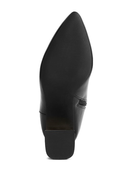 Kaira Metallic Accent Heel High Ankle Boots - Tigbuls Variety Fashion