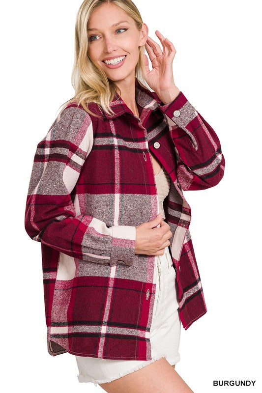 Yarn Dyed Plaid Shacket - Tigbul's Variety Fashion Shop