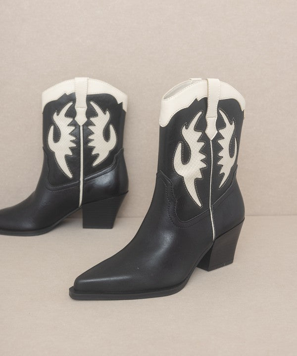 OASIS SOCIETY Houston - Layered Panel Cowboy Boots - Tigbuls Variety Fashion