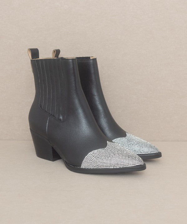 OASIS SOCIETY Zuri - Rhinestone Toed Booties - Tigbuls Variety Fashion