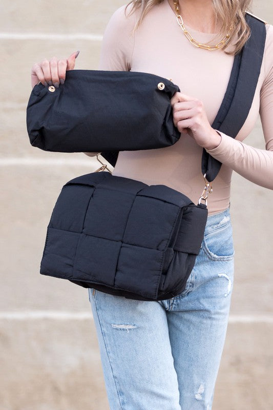 Romy Fold-Over Puffer Crossbody Plus Pouch - Tigbul's Variety Fashion Shop