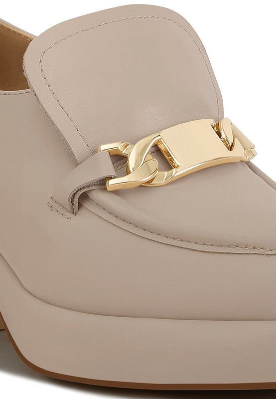 Morgan Metallic Embellishment Platform Loafers - Tigbuls Variety Fashion