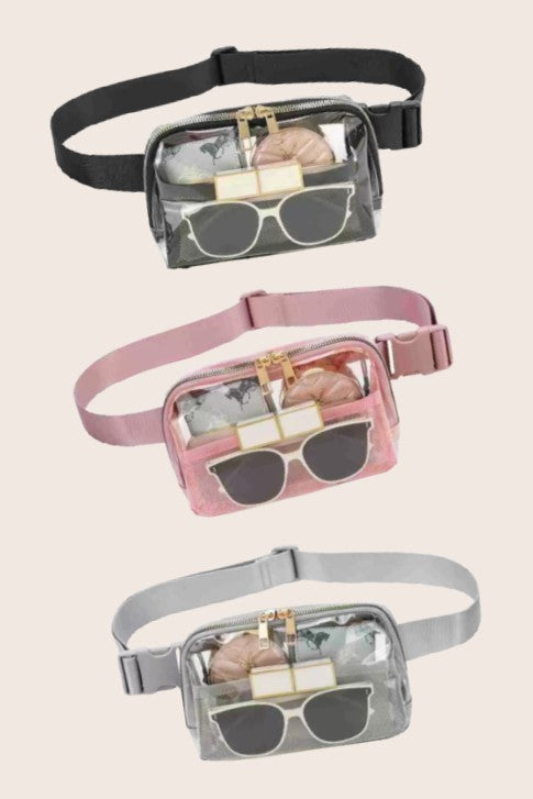 Clear Stadium Belt Bag Sling Crossbody - Tigbul's Variety Fashion Shop