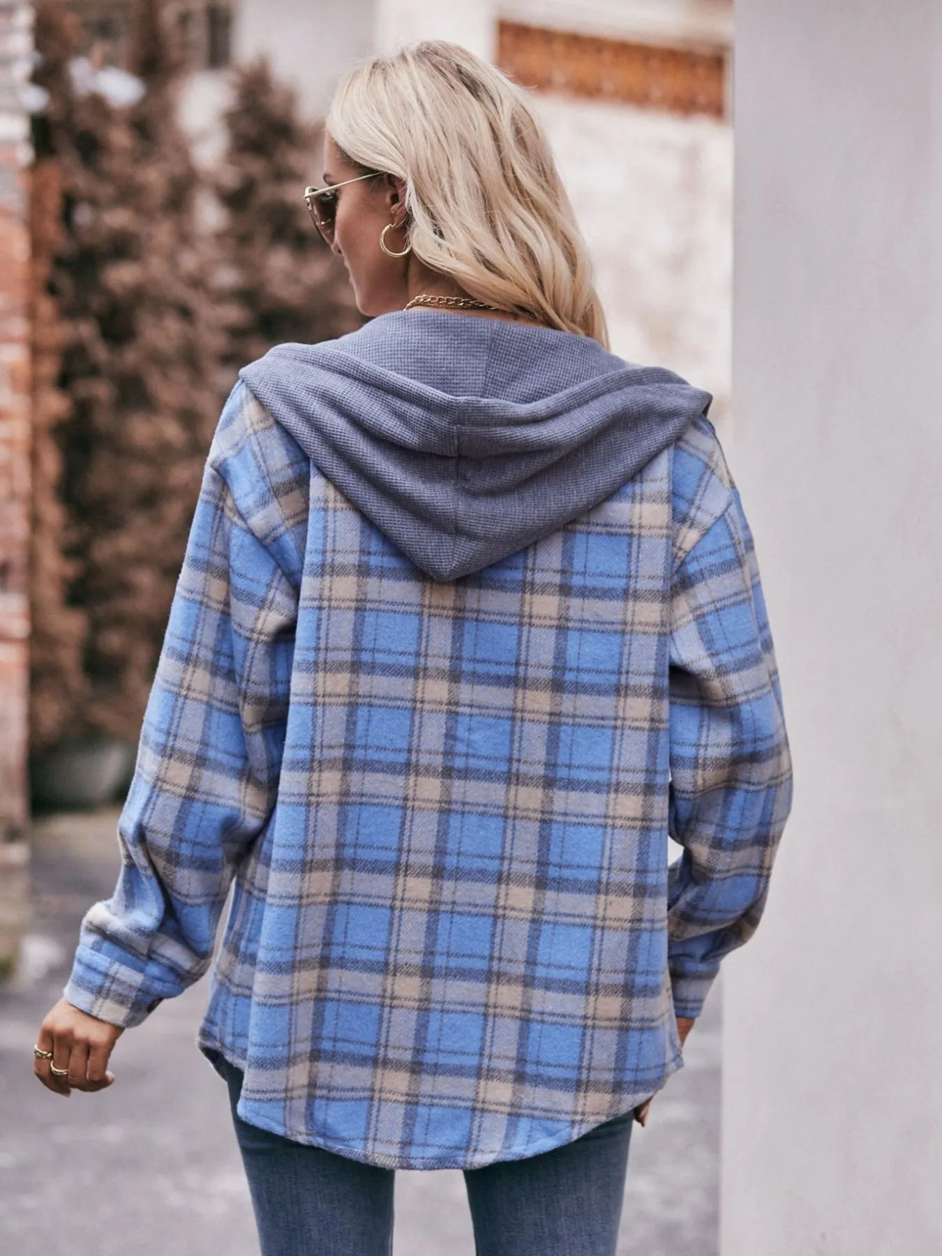 Oversized Plaid Button Up Shacket - Tigbul's Variety Fashion Shop
