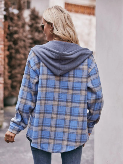 Oversized Plaid Button Up Shacket - Tigbul's Variety Fashion Shop