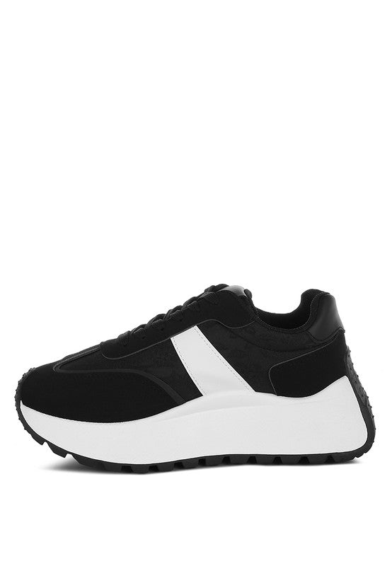 Squeaker Chunky Anti-Skid Lace-Up Sneakers - Tigbul's Variety Fashion Shop