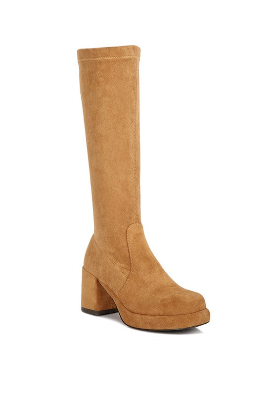 Morpin Stretch Suede Calf Boots - Tigbuls Variety Fashion