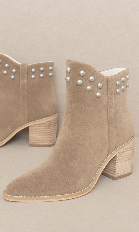 OASIS SOCIETY Alofi - Studded Collar Booties - Tigbuls Variety Fashion