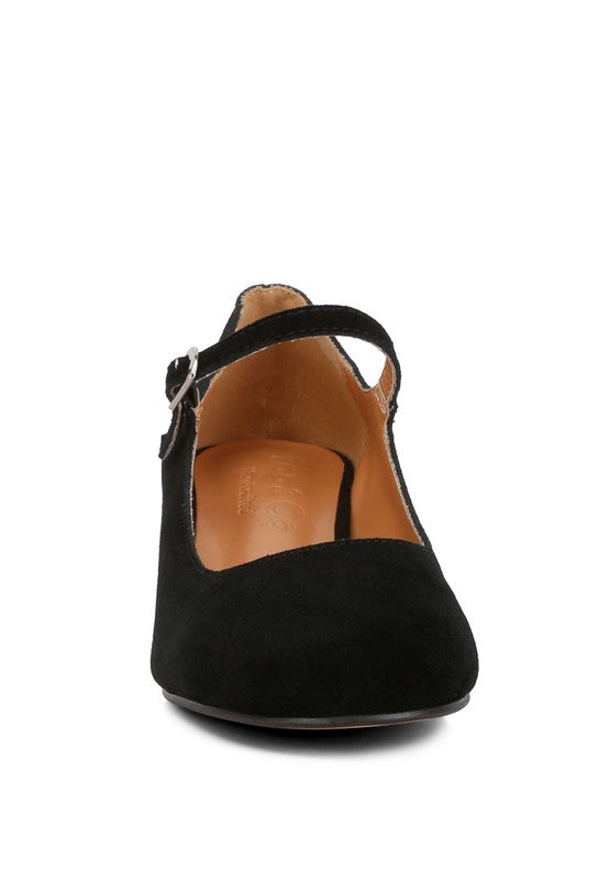 Dallin Suede Block Heel Mary Janes - Tigbuls Variety Fashion