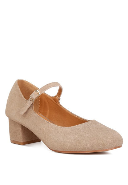 Dallin Suede Block Heel Mary Janes - Tigbuls Variety Fashion