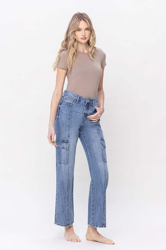 High Rise Dad Cargo Jeans - Tigbuls Variety Fashion
