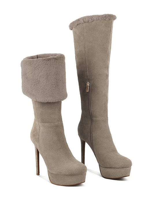 SALDANA Convertible Suede Leather High Boots - Tigbuls Variety Fashion