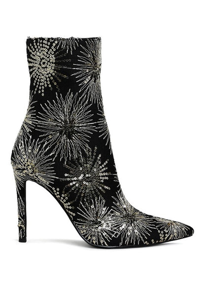 Oleander Sequin Embellished Stiletto Boots - Tigbul's Variety Fashion Shop