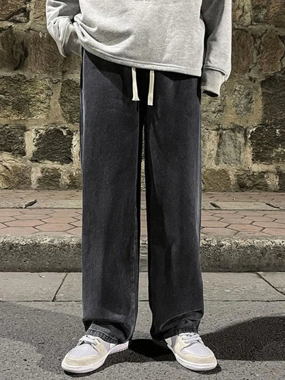 Men's Full Size Drawstring Wide Leg Jeans Plus Size - Tigbul's Variety Fashion Shop