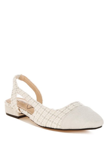 Karita Tweed Slingback Sandals - Tigbul's Variety Fashion Shop
