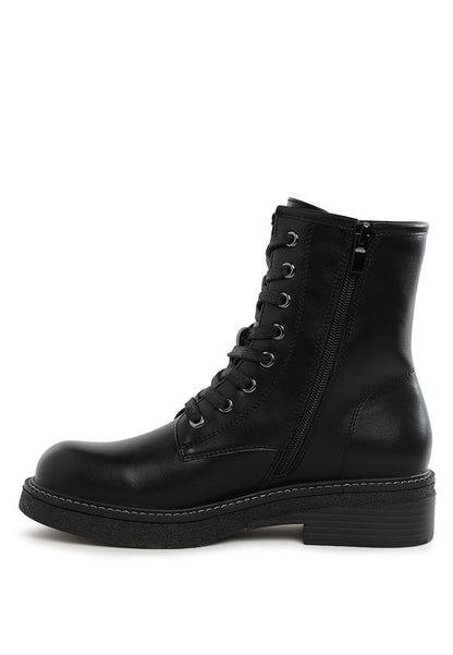 Clover Faux Leather Lace Up Boots - Tigbul's Variety Fashion Shop