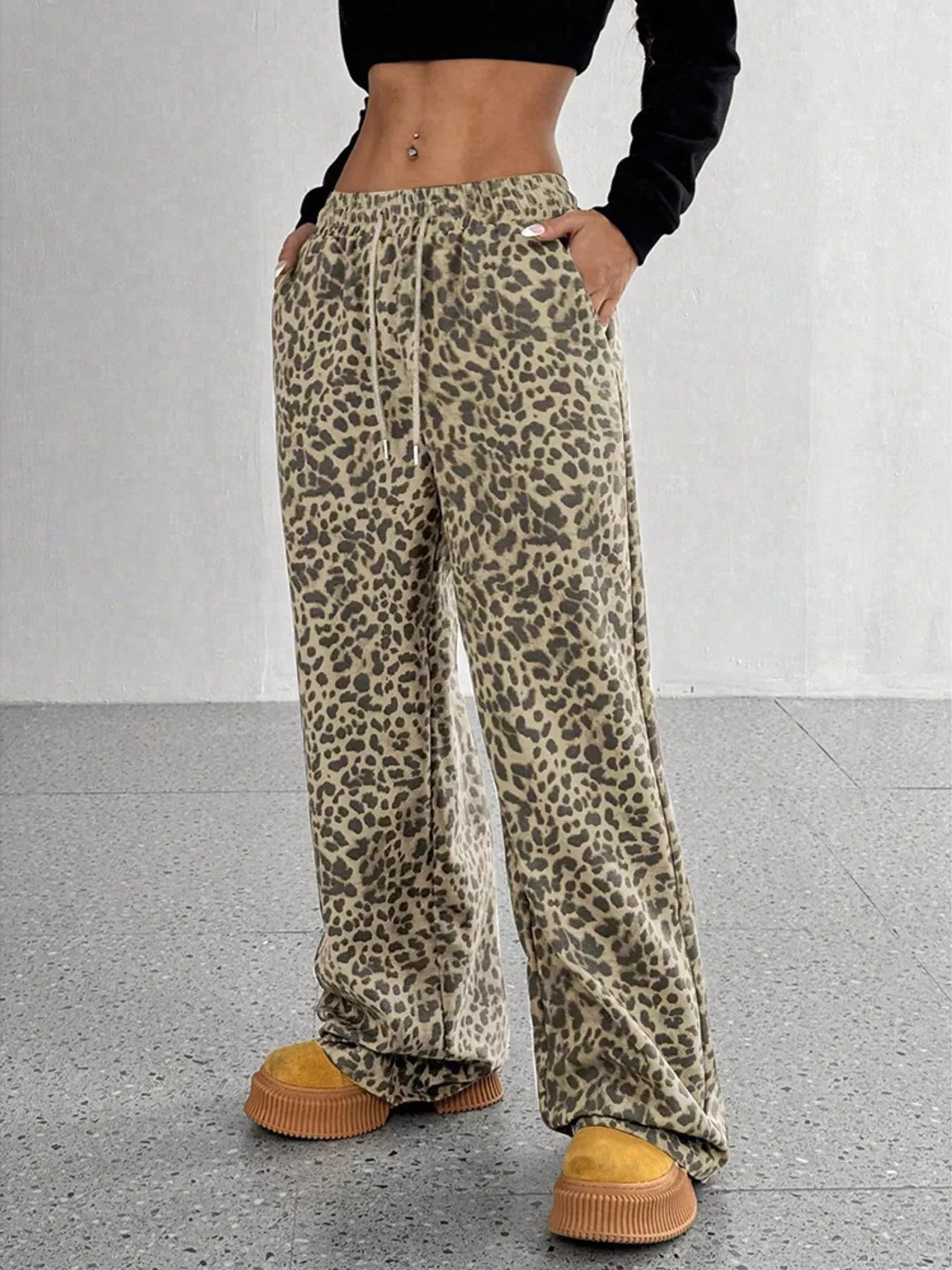Full Size Leopard Print Wide Leg Pants Plus Size - Tigbul's Variety Fashion Shop