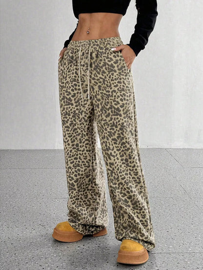 Full Size Leopard Print Wide Leg Pants Plus Size - Tigbul's Variety Fashion Shop