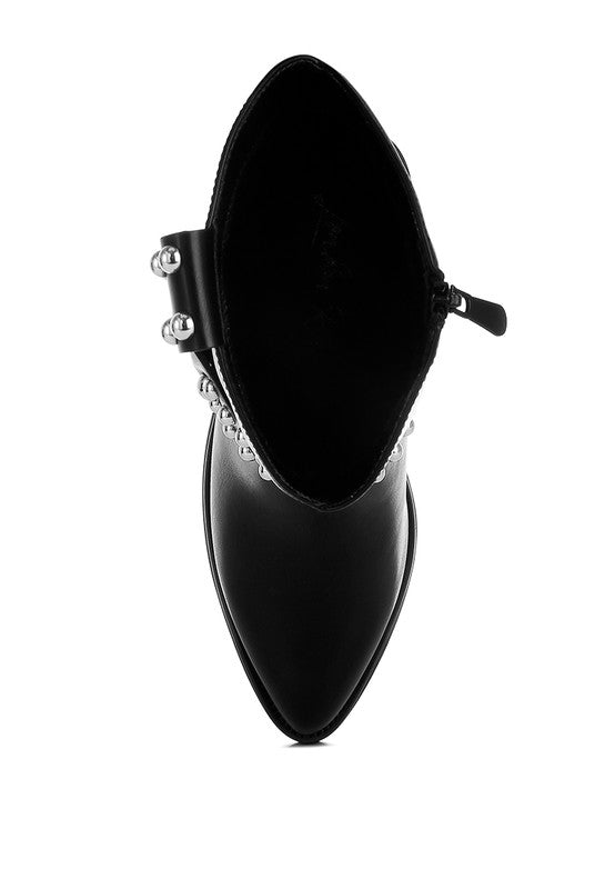 Altair Studded Harness Detail Boots - Tigbul's Variety Fashion Shop