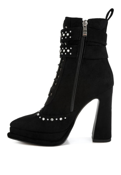 Punk Nomad Harness Detail Lace Up Boots - Tigbul's Variety Fashion Shop