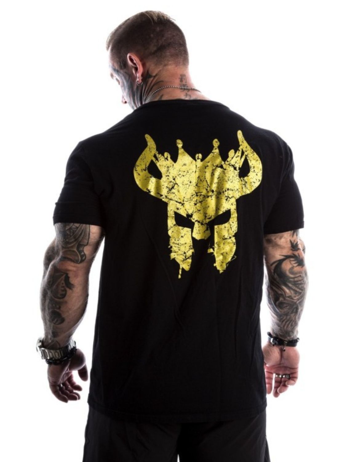 Men's Plus Size Graphic Back Round Neck Short Sleeve T-Shirt - Tigbul's Variety Fashion Shop