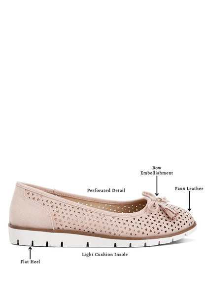 Pacer Perforated Leather Ballerinas - Tigbul's Variety Fashion Shop