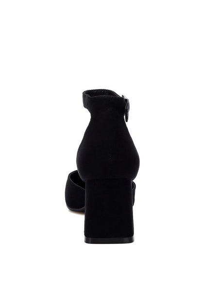 Rozita Microfiber Block Heel Sandals - Tigbul's Variety Fashion Shop