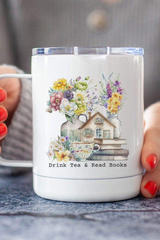 Drink Tea & Read Books Stainless Steel Cup - Tigbul's Variety Fashion Shop