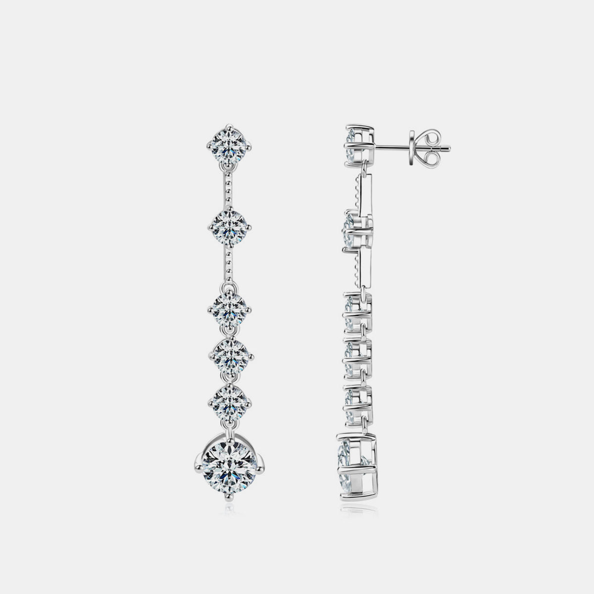 4 Carat Moissanite 925 Sterling Silver Earrings - Tigbul's Variety Fashion Shop