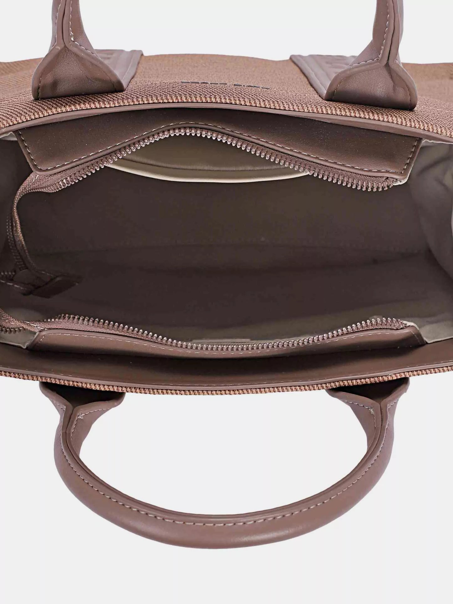 David Jones Canvas Tote Handbag with Contrast Leather Handles - Tigbul's Variety Fashion Shop
