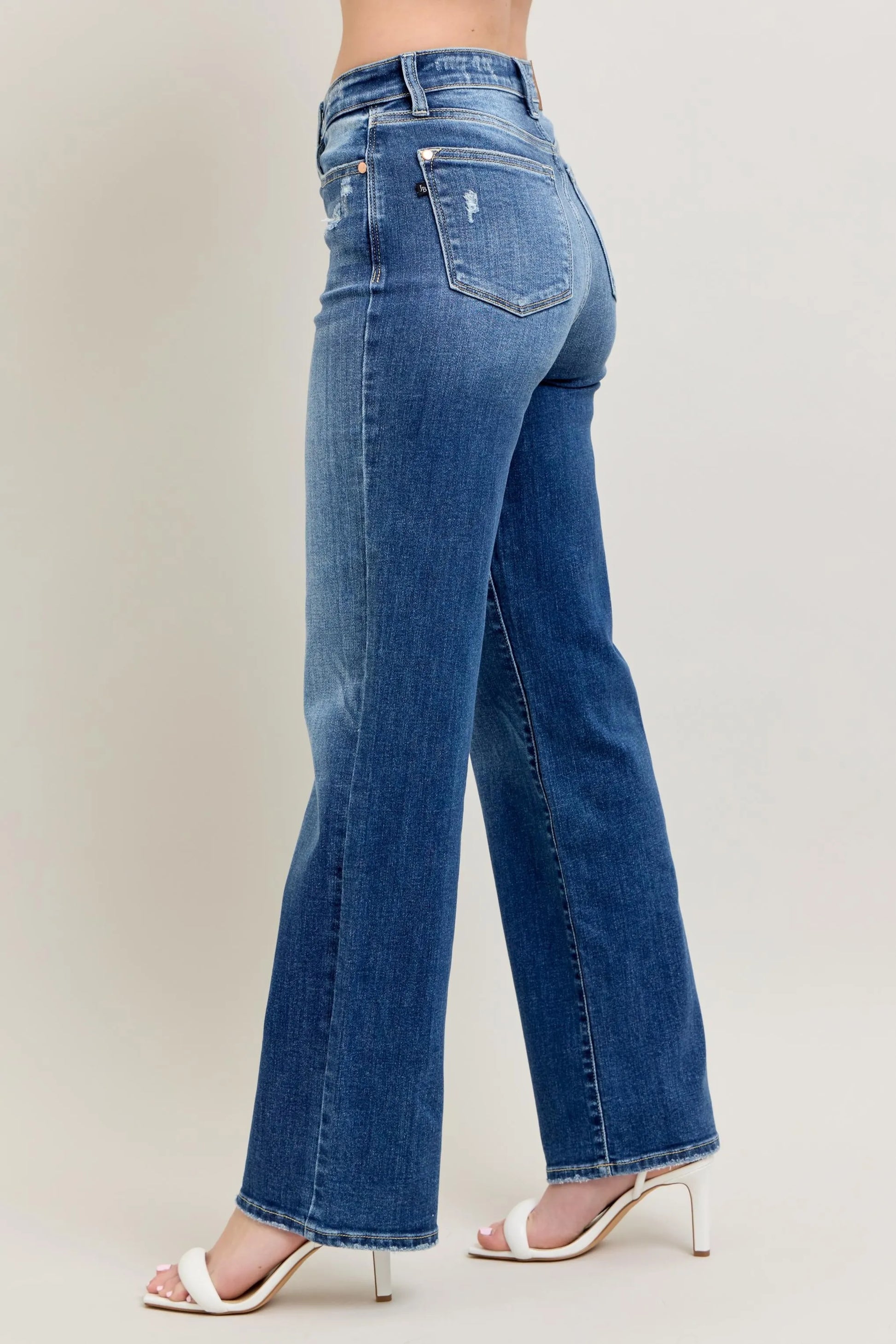 Judy Blue Full Size High Waist 90's Straight Leg Jeans Plus Size - Tigbul's Variety Fashion Shop
