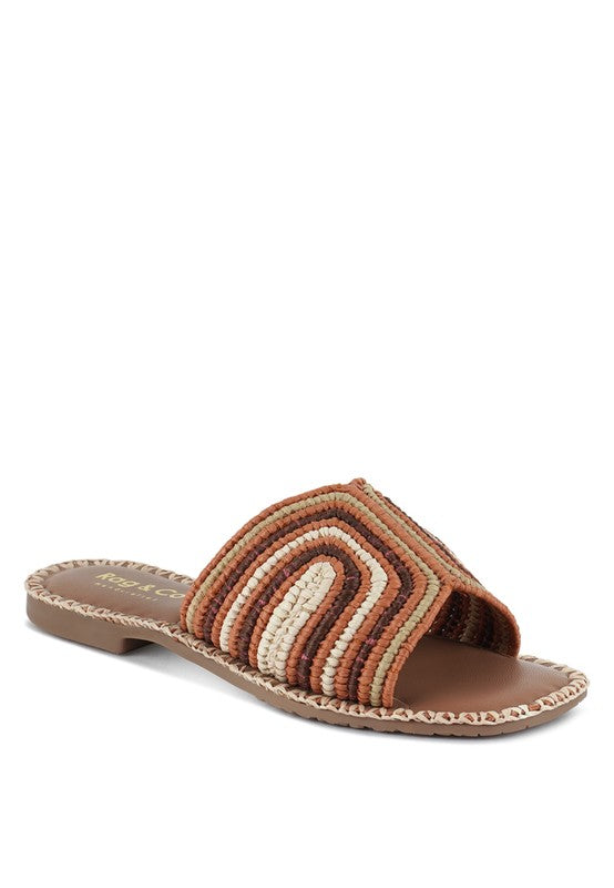 Kivah Handwoven Raffia Slip-On Flats - Tigbul's Variety Fashion Shop