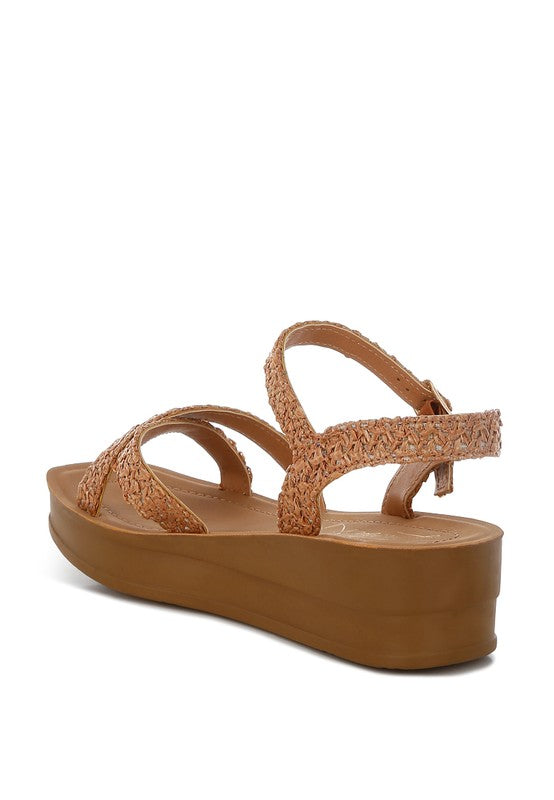 Sephone Woven Square Toe Wedges - Tigbul's Variety Fashion Shop