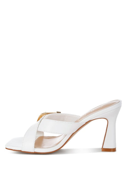 Mohaya Engraved Metallic Buckle Sandals - Tigbul's Variety Fashion Shop