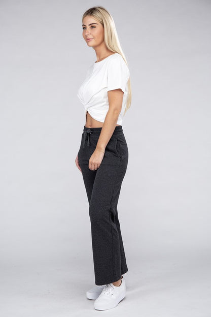 Lounge Wide Pants with Drawstrings - Tigbuls Variety Fashion