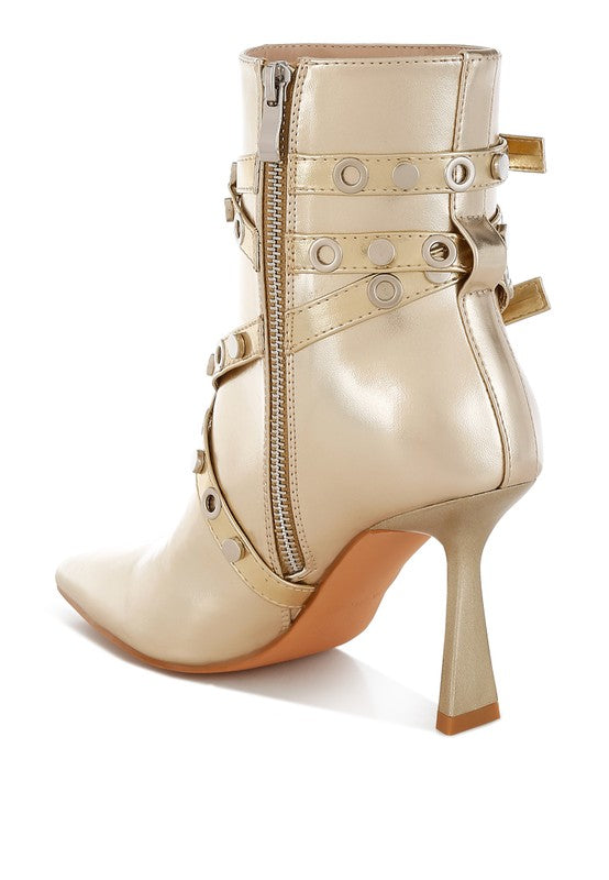 Jaunts Eyelets & Studs Harness Ankle Boots - Tigbul's Variety Fashion Shop