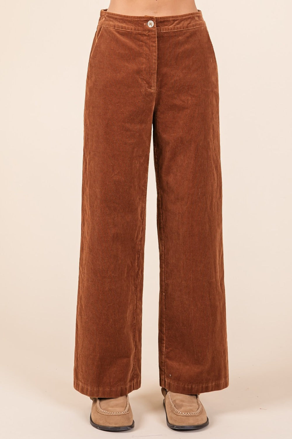 Mittoshop Corduroy Back Elastic Waist Pants - Tigbul's Variety Fashion Shop