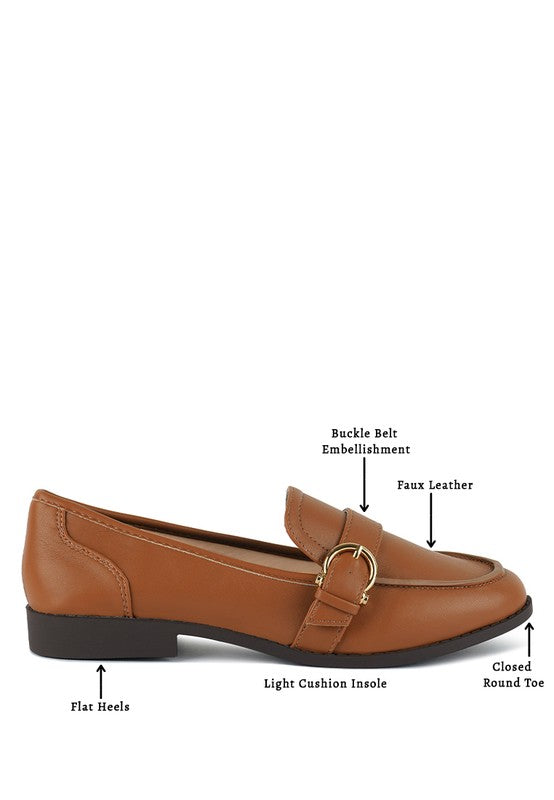 Sheboss Buckle Detail Loafers - Tigbul's Variety Fashion Shop