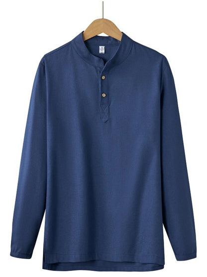 Men's Plus Size Button Detail Long Sleeve Blouse - Tigbul's Variety Fashion Shop