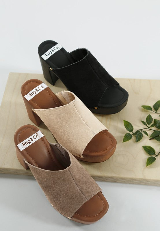 Masaki Soft Suede Leather Wooden Clogs - Tigbul's Variety Fashion Shop