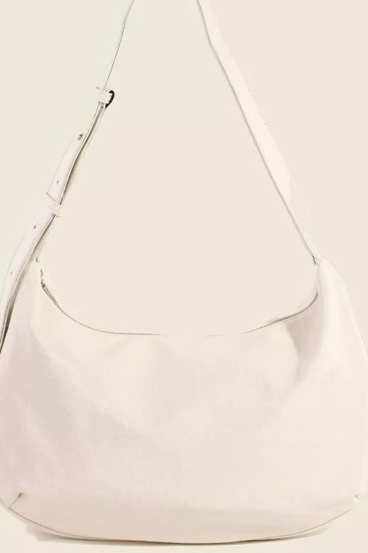 Faux Leather Hobo Crescent Shoulder Bag - Tigbul's Variety Fashion Shop