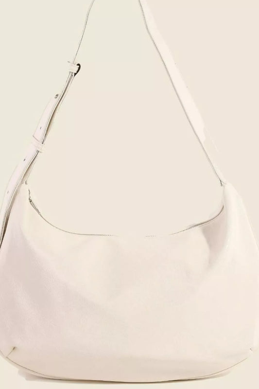 Faux Leather Hobo Crescent Shoulder Bag - Tigbul's Variety Fashion Shop