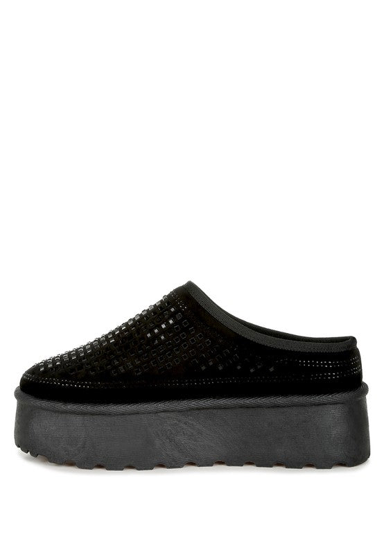 Kickles Rhinestones Embellished Classic Platform - Tigbul's Variety Fashion Shop