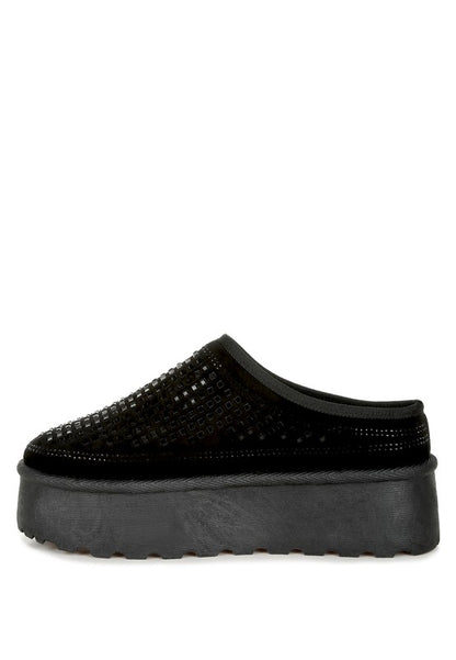 Kickles Rhinestones Embellished Classic Platform - Tigbul's Variety Fashion Shop