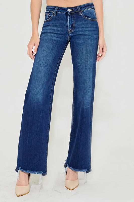 RISEN Full Size Low Rise Wide Leg Jeans Plus Size - Tigbul's Variety Fashion Shop