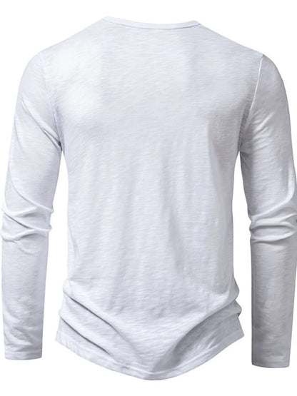 Men's Button Detail Long Sleeve T-Shirt - Tigbul's Variety Fashion Shop