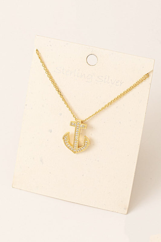 Fame Anchor Pendant Alloy Necklace - Tigbul's Variety Fashion Shop