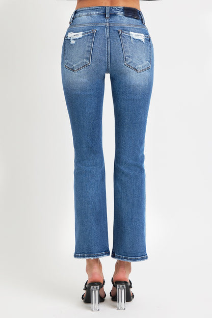 RISEN Full Size Mid Rise Ankle Straight Jeans with Pockets - Tigbul's Variety Fashion Shop